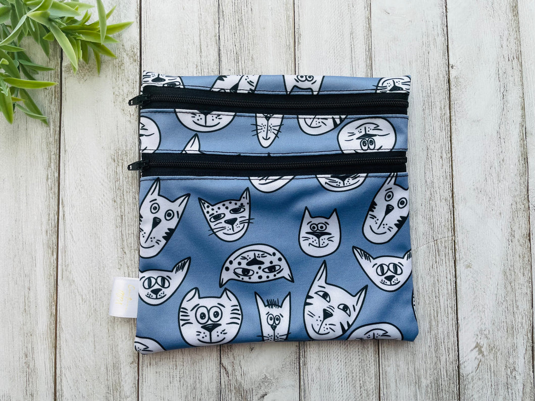 Sac Double pochettes/multi usages/imperméable/ Chats gris