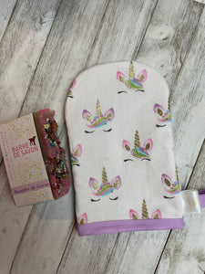 Gant de douche enfant Licornes