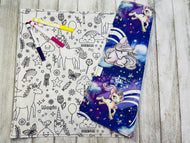 Napperons/Licorne mauve/à colorier/ double