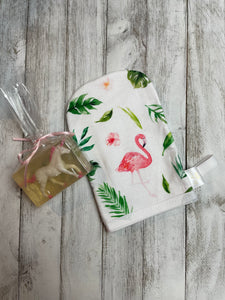 Gant de douche enfant Flamant
