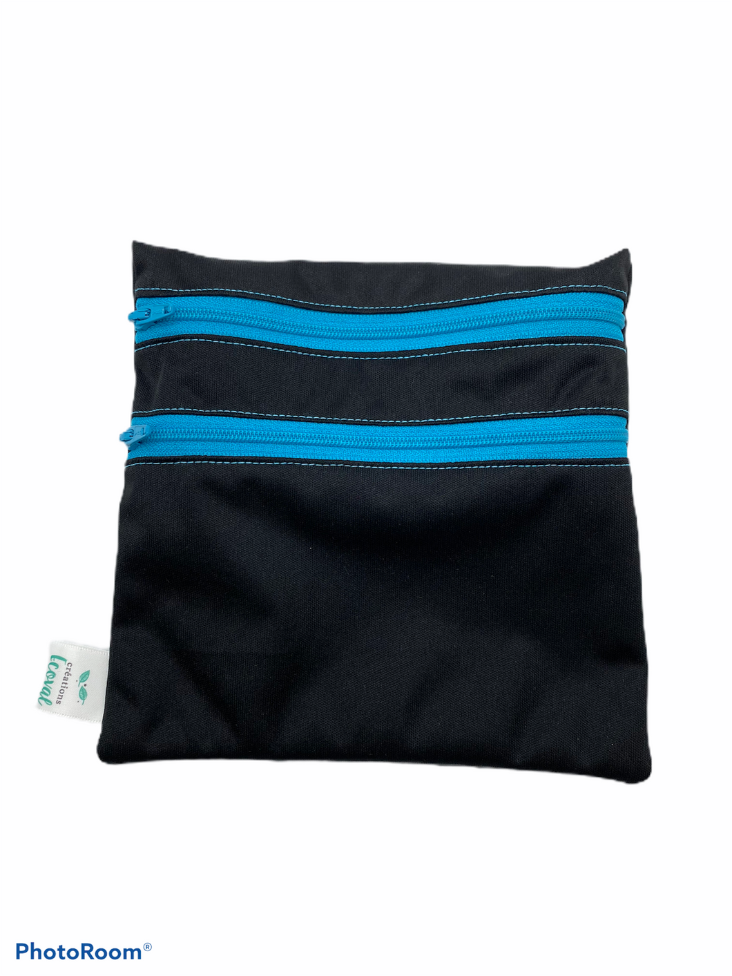 Sac Double pochettes/multi usages/imperméable/zips turquoises